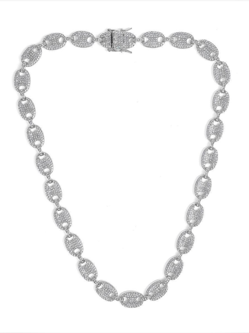 NEW✨ Invicta Elements Men’s Iced Out Cuban Chain Necklace Silver 80845